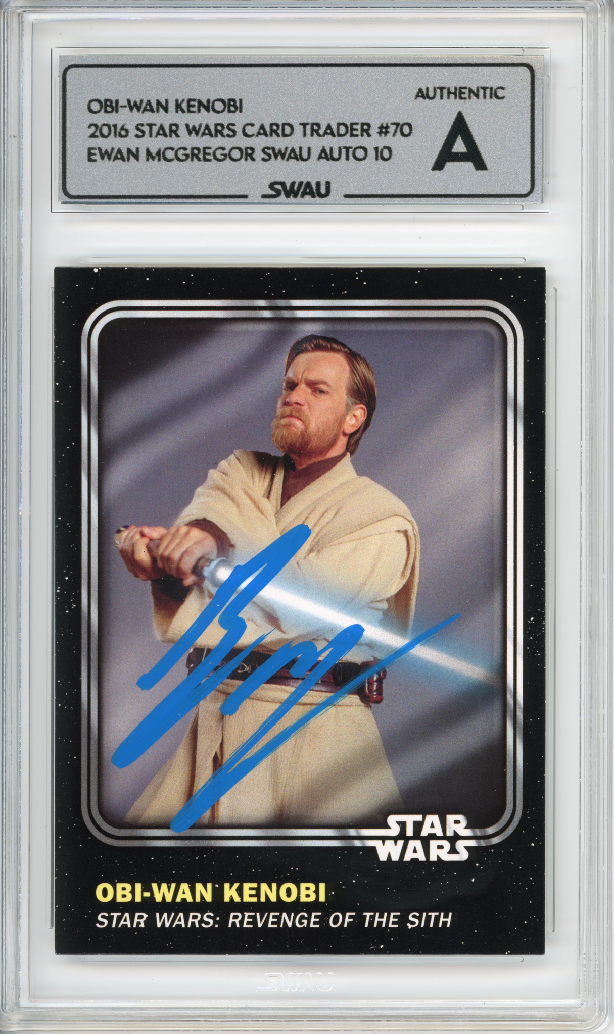 Ewan McGregor Signed Trading Card - SWAU Authenticated & Encapsulated - SWAU
