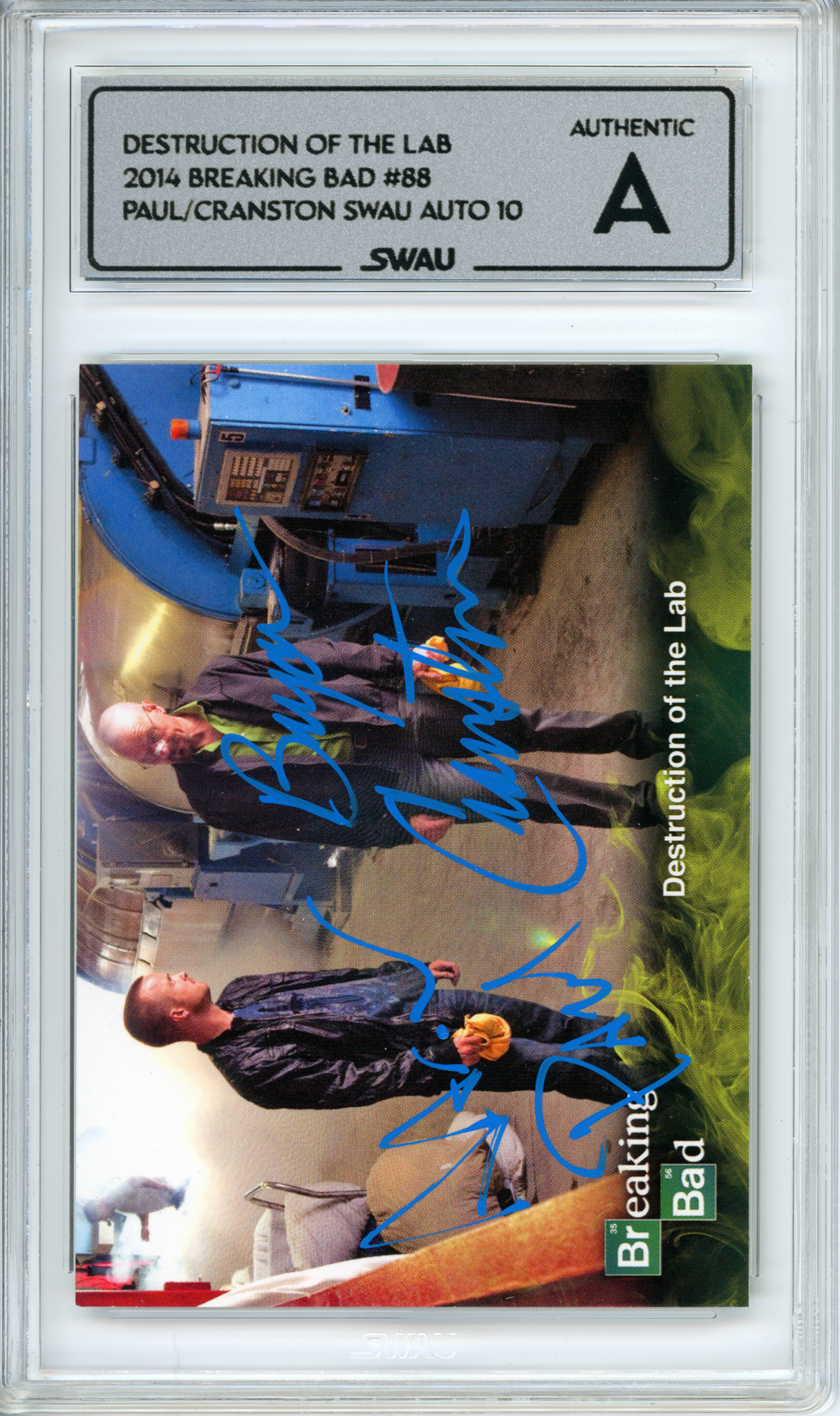 Bryan Cranston & Aaron Paul Signed Trading Card - SWAU Authenticated & Encapsulated - SWAU
