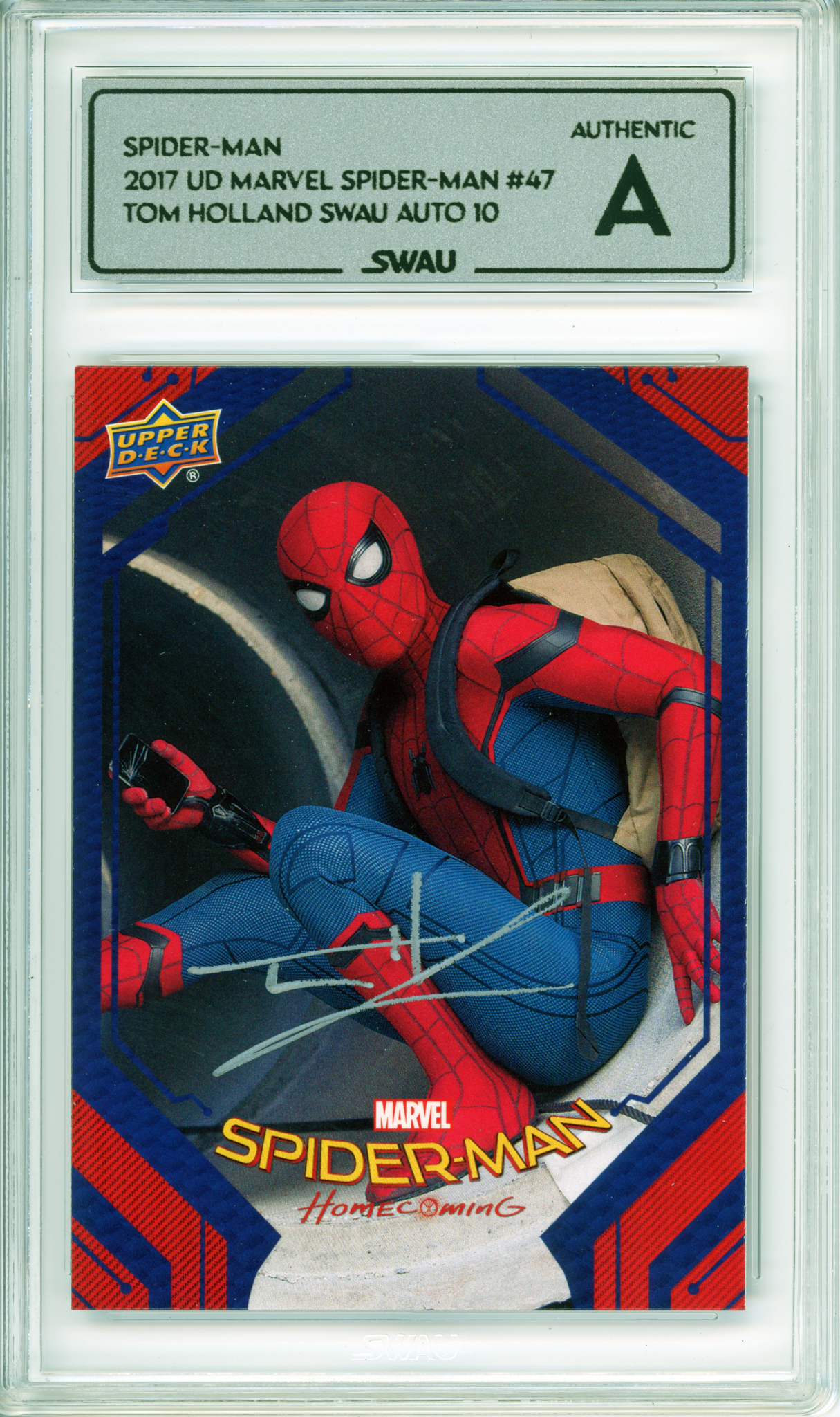 Tom Holland Signed Trading Card - SWAU Authenticated & Encapsulated - SWAU