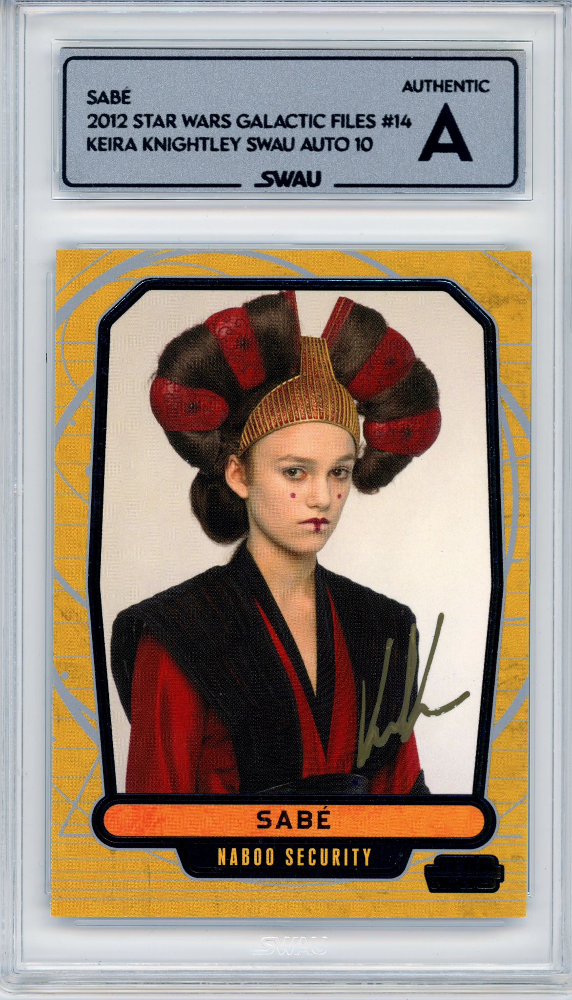 Keira Knightley Signed Trading Card - SWAU Authenticated & Encapsulated - SWAU