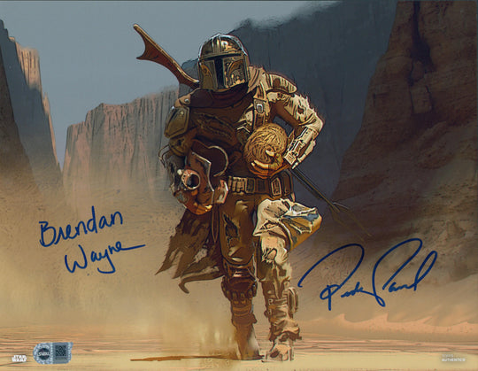 Pedro Pascal & Brendan Wayne Signed 11x14 Photo - SWAU Authenticated