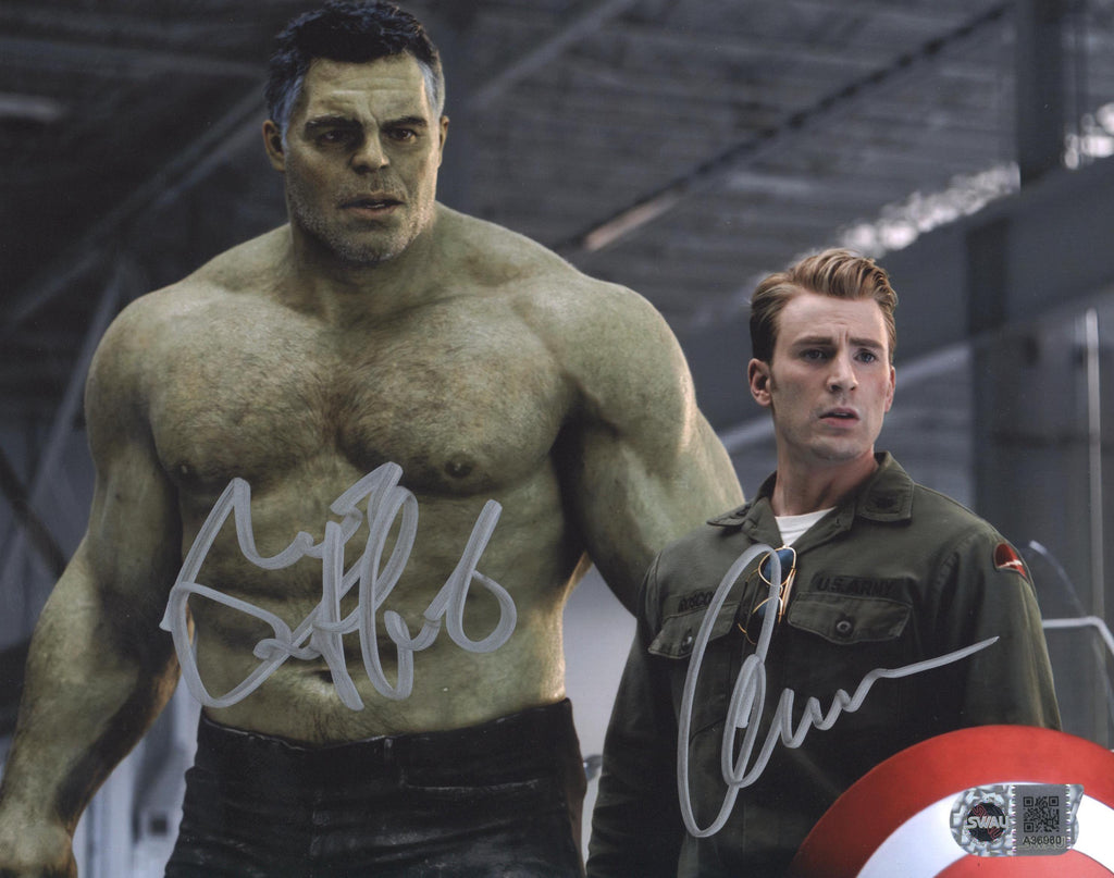 Chris Evans & Mark Ruffalo Signed 8x10 Photo - SWAU Authenticated - SWAU