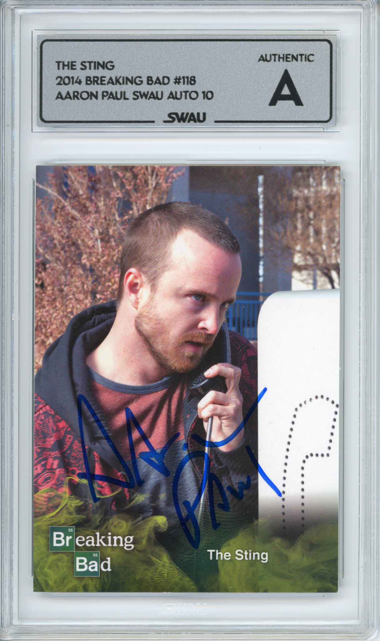 Aaron Paul Signed Trading Card - SWAU Authenticated & Encapsulated - SWAU
