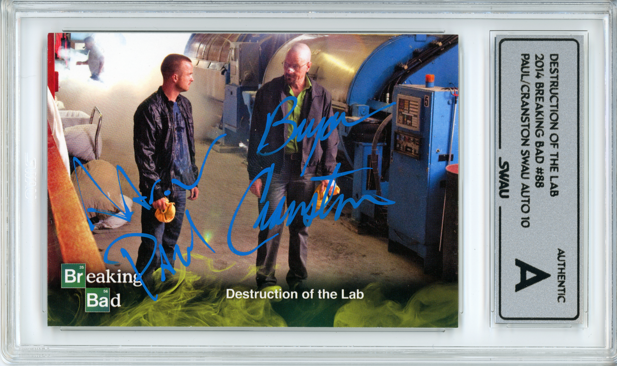 Bryan Cranston & Aaron Paul Signed Trading Card - SWAU Authenticated & Encapsulated - SWAU