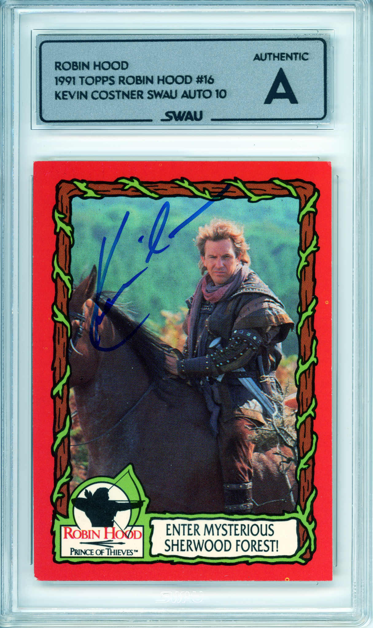 Kevin Costner Signed Trading Card - SWAU Authenticated & Encapsulated - SWAU