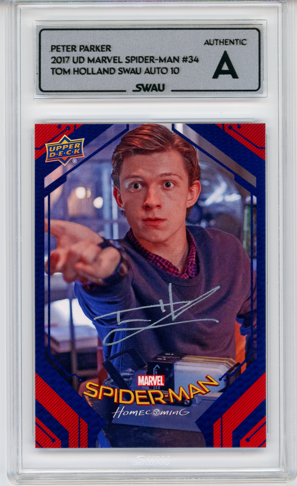 Tom Holland Signed Trading Card - SWAU Authenticated & Encapsulated - SWAU