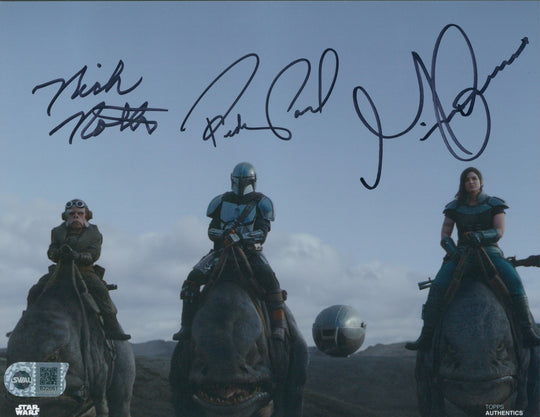 Pedro Pascal, Gina Carano, & Nick Nolte Signed 8x10 Photo - SWAU Authenticated